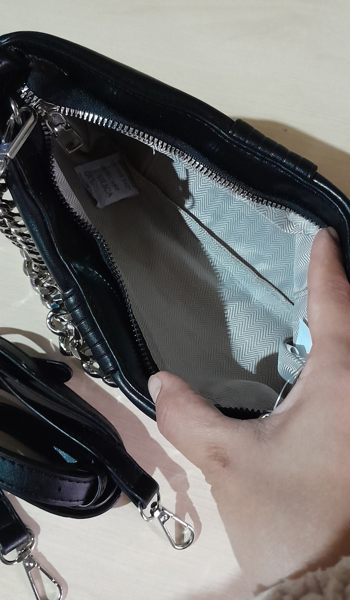 Bolsa Clutch Feminina Preta Com Duas Alças Removíveis