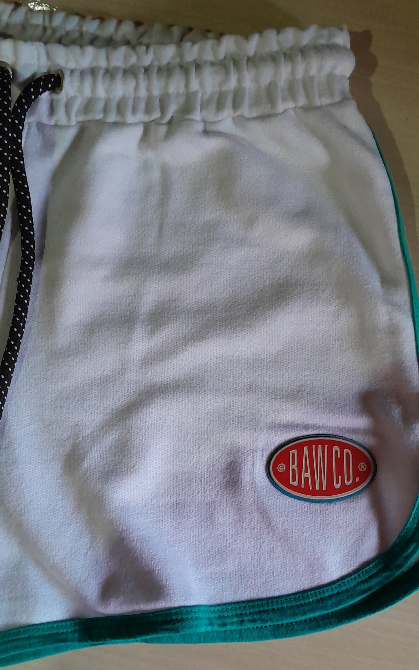 Shorts Moletom Baw Clothing Branco e Verde - Tamanho P/M