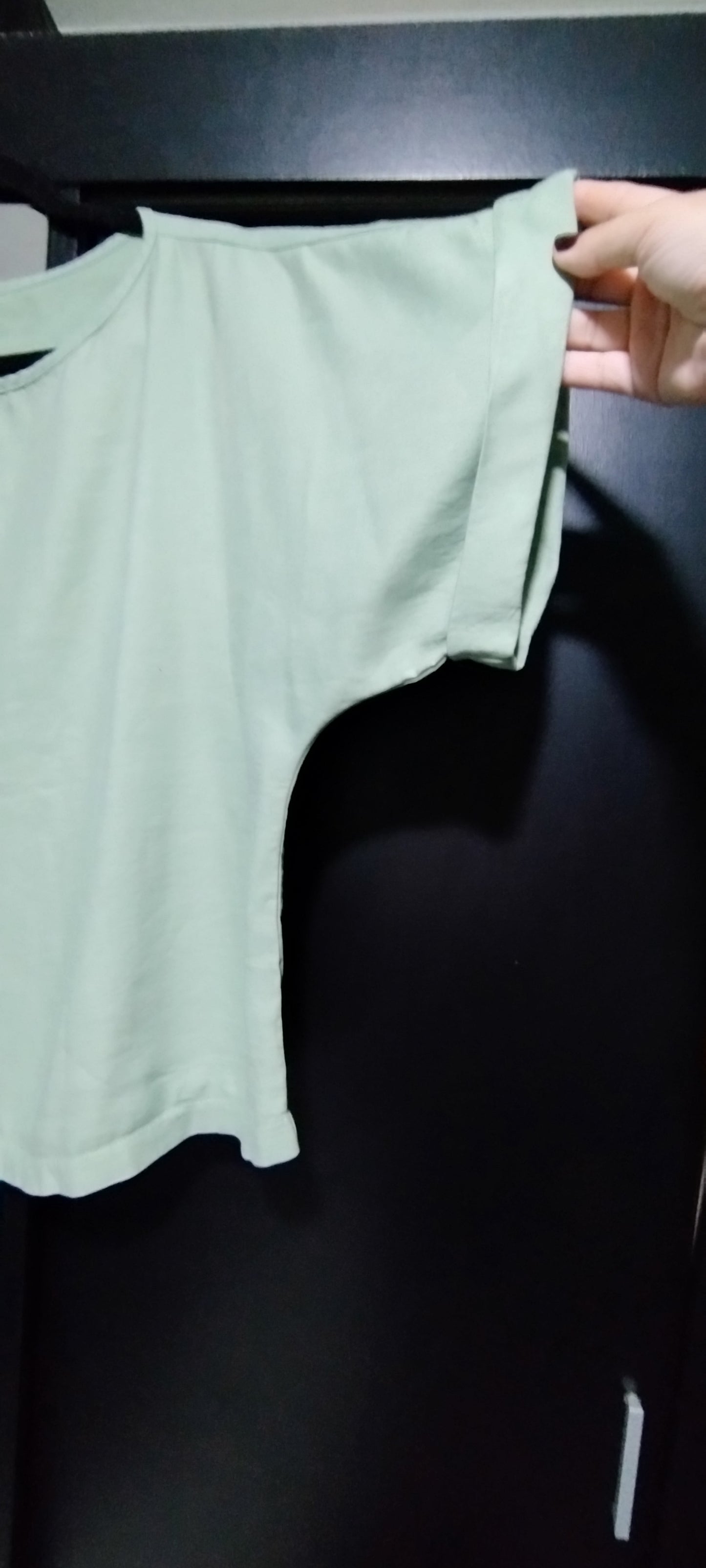Blusa verde oliva elegante - Viscose com Linho - Tam 42