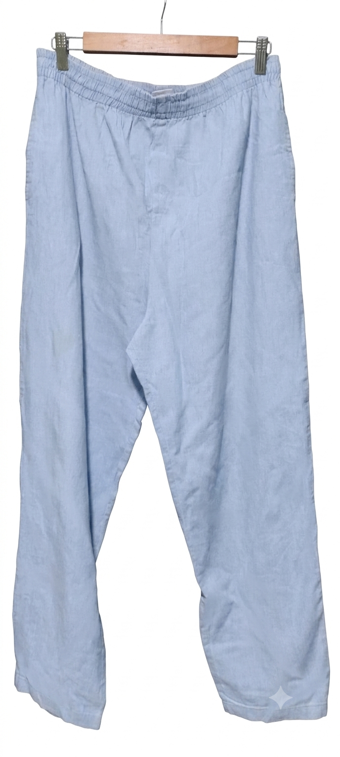 Calça Pantalona em Algodão - Jeans Claro - Tam XL (G/GG)