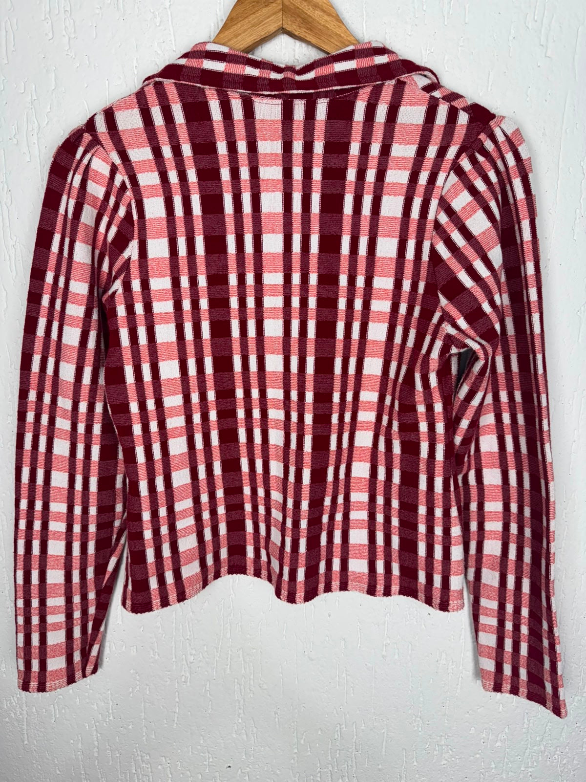 Casaco Blazer Cropped Xadrez com Botões tamanho M
