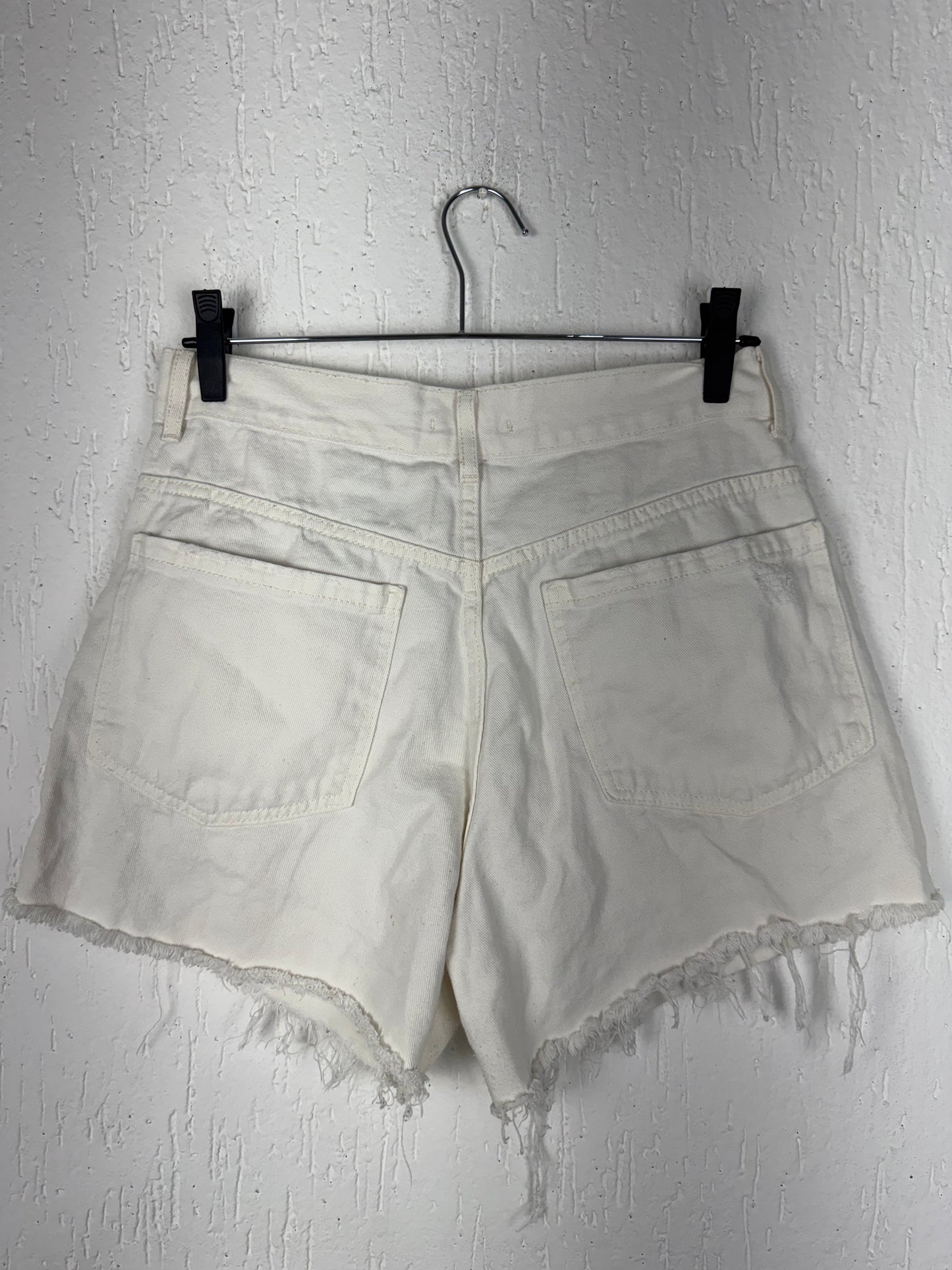 Short Jeans Off-White Destroyed Cintura Alta