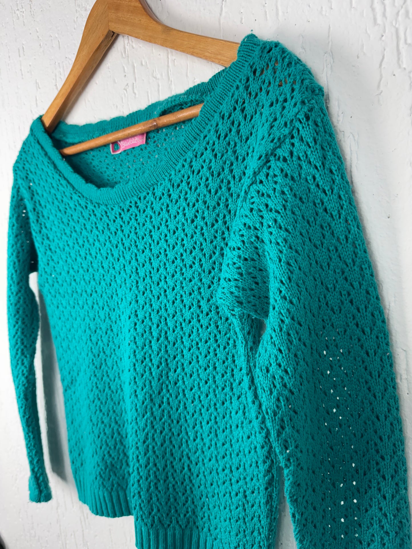 Blusa Tricot Verde Tiffany Decote Canoa Bad Cat Girl