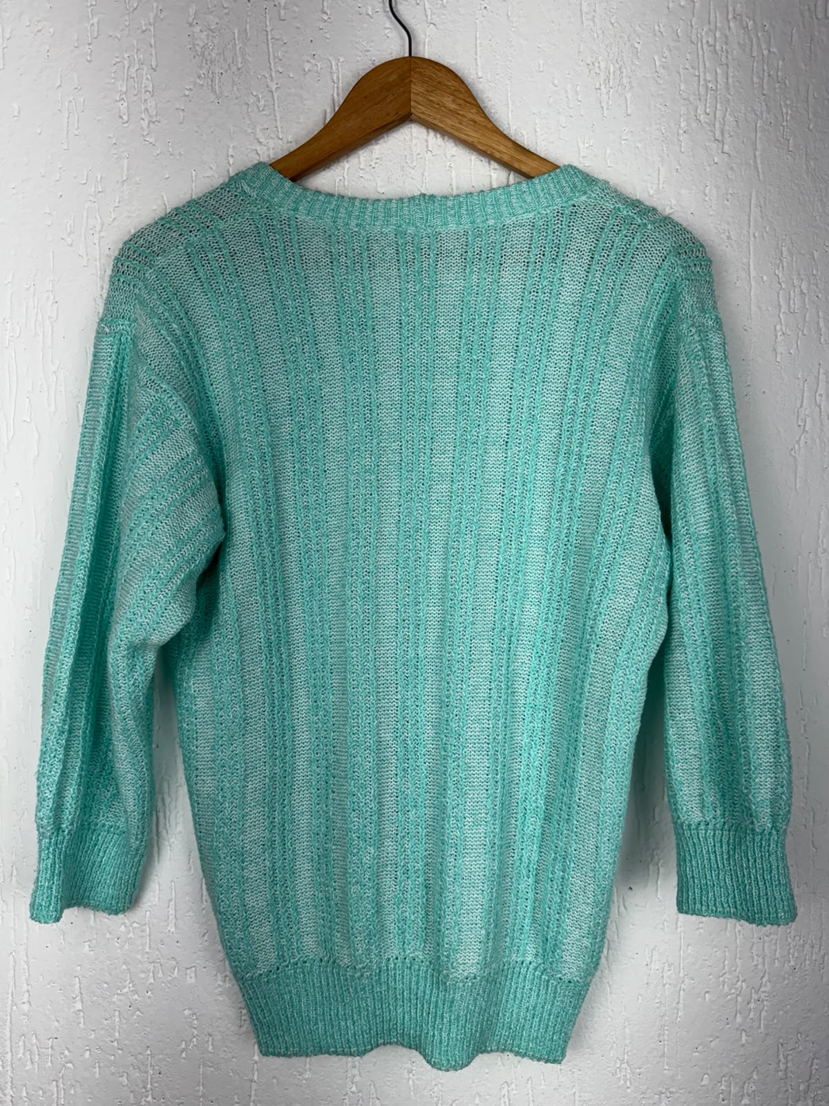 Conjunto Twin Set em Tricot Canelado com Detalhe em Trança – Verde Menta Tamanho G1/G2