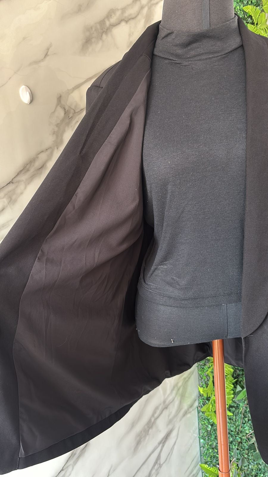 Blazer preto forrado shein