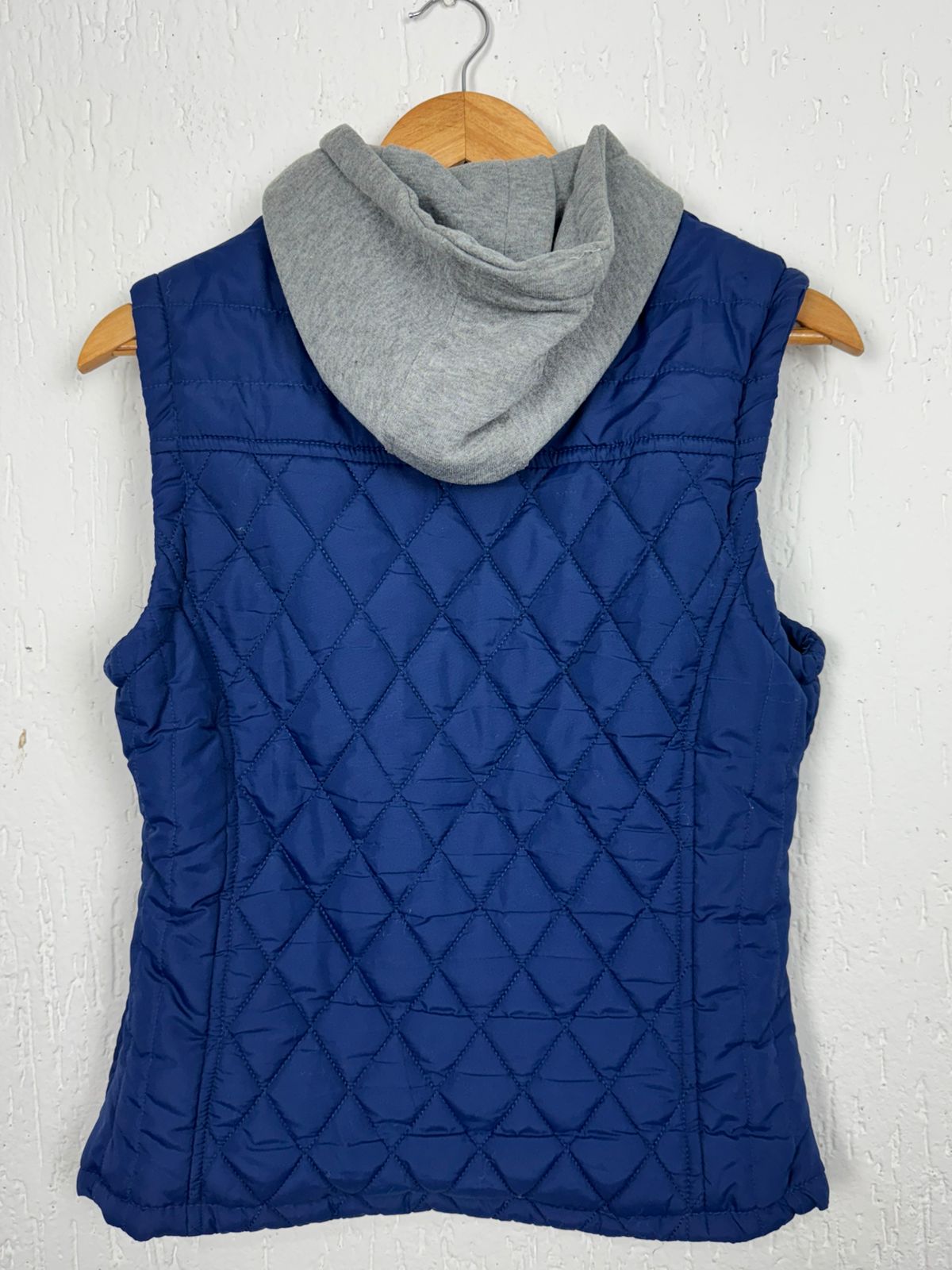 Feminino Puffer Matelassê com Capuz Moletom – Azul Royal tamanho M