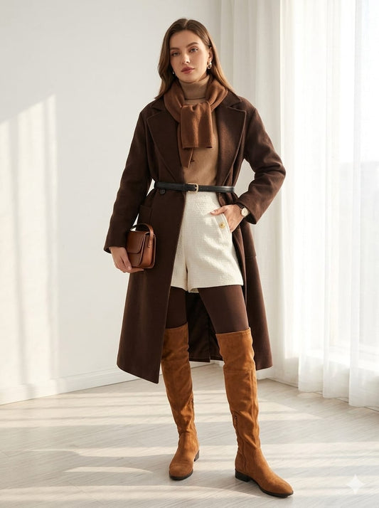Short saia Mamô em twed na cor off wite, com botões dourados,tamanho 44, elegante, sofisticado e atemporal