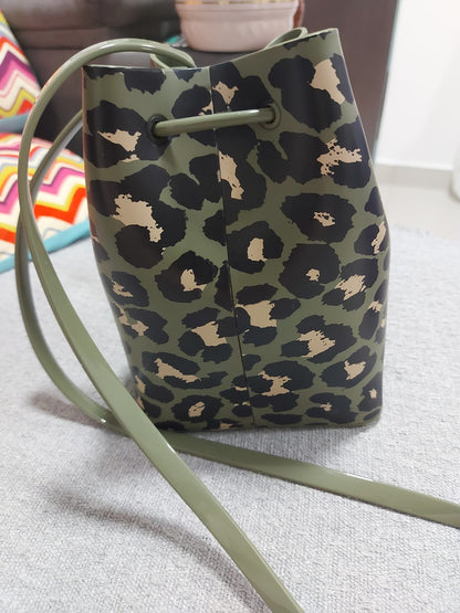 Bolsa saco Melissa mimi sac bag print onça verde- original