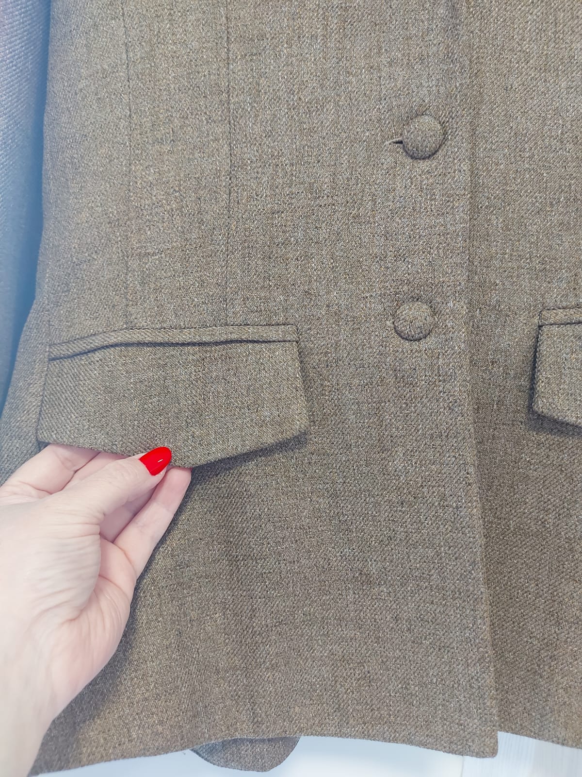 Blazer alfaiataria vintage marrom com mesclas Bi Bion, tamanho GG