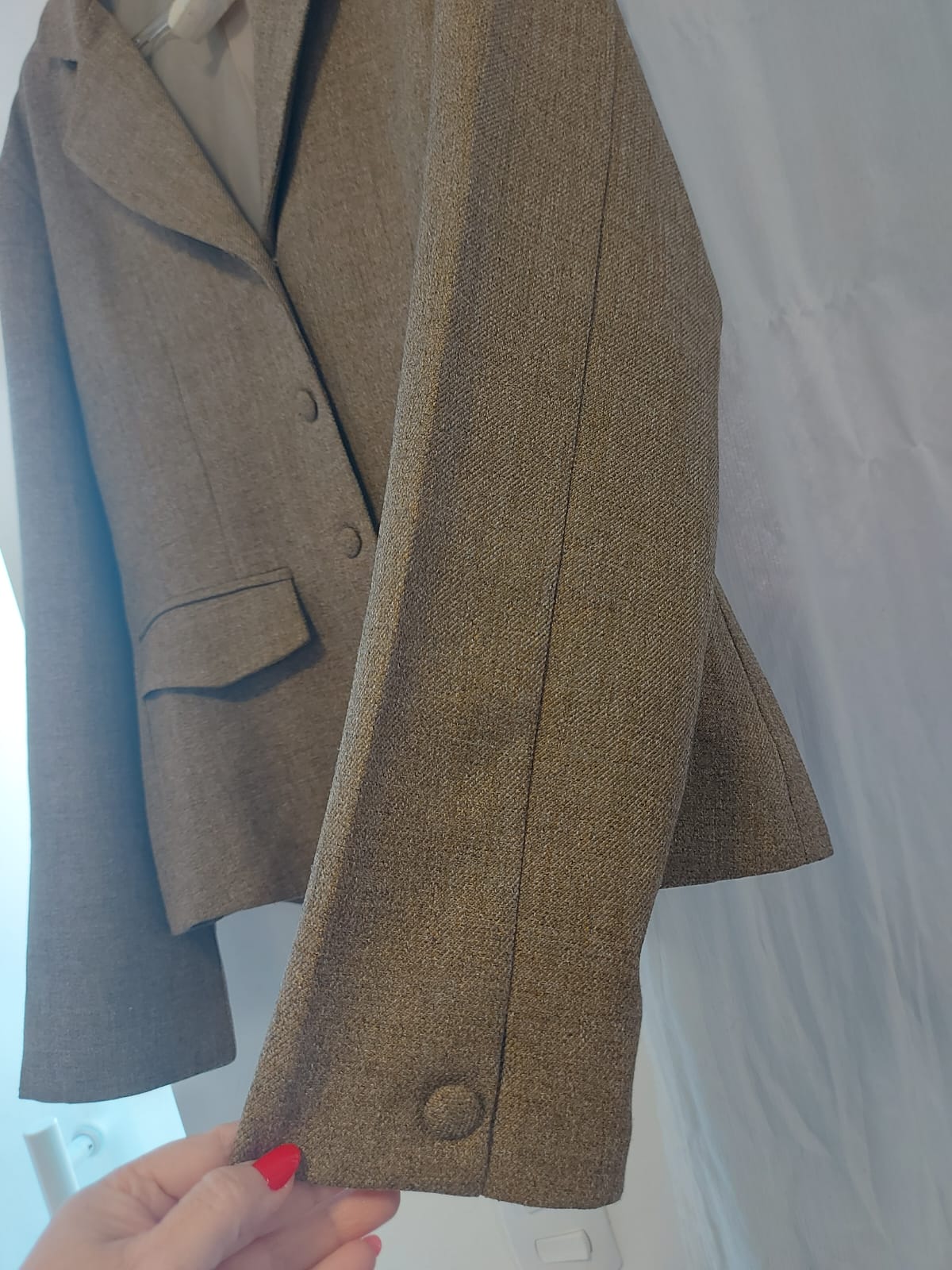 Blazer alfaiataria vintage marrom com mesclas Bi Bion, tamanho GG