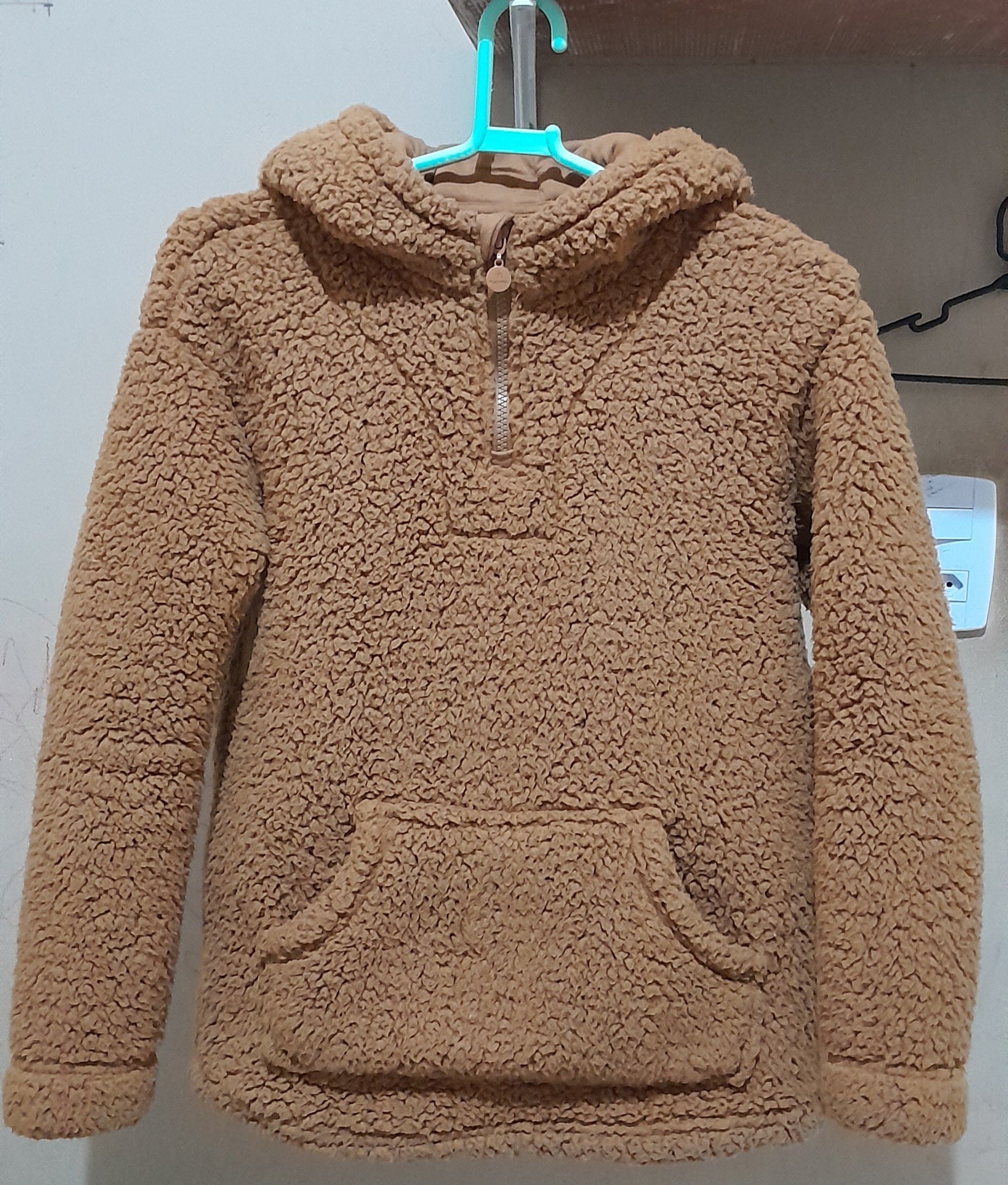 Blusa Casaco Soft Teddy Infantil Fuzarka Com Capuz e Orelhinhas - Tam 11/12