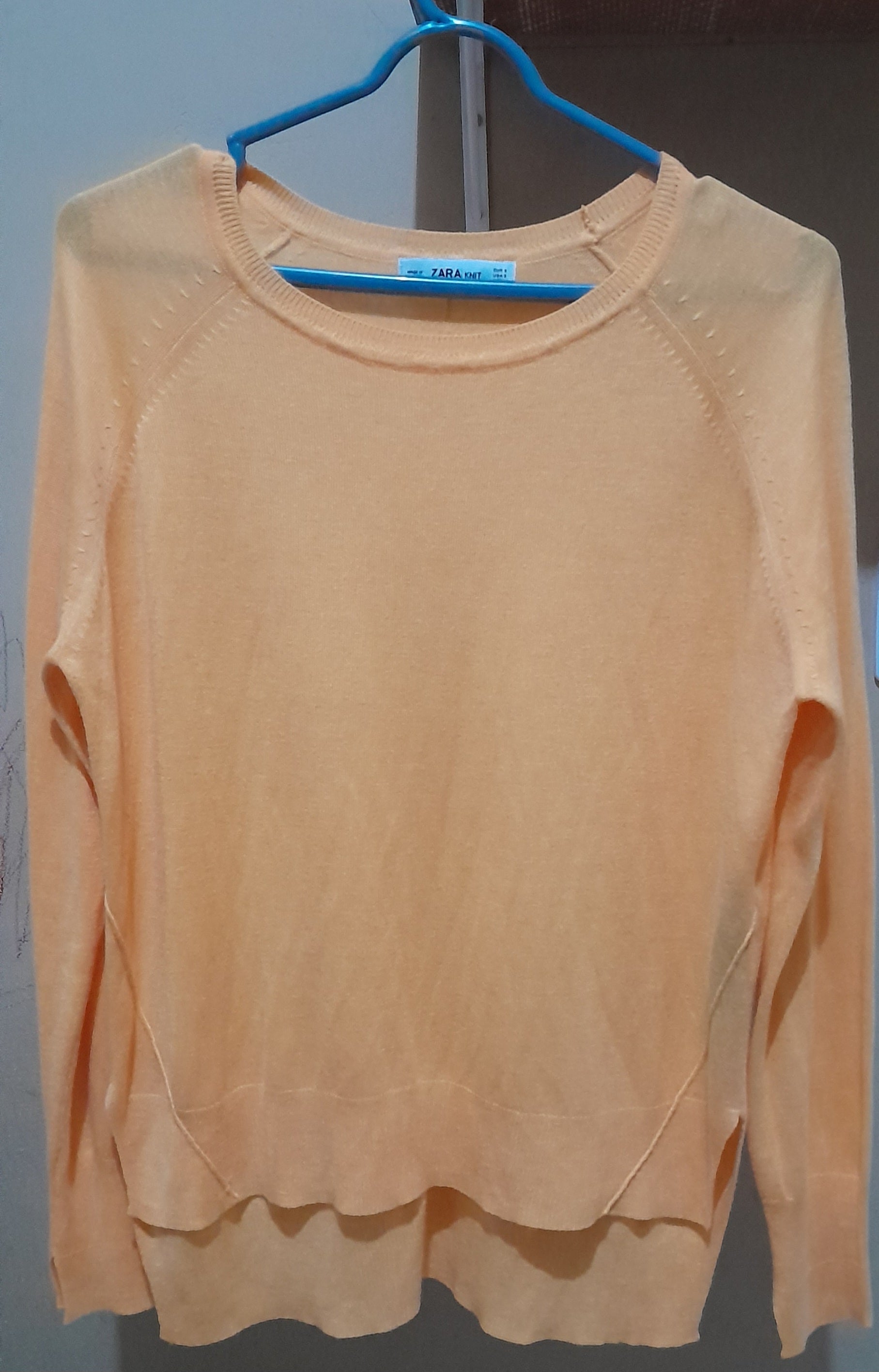Blusa de Tricô Leve Zara Knit Amarelo Claro / Pastel - Tamanho S (P)