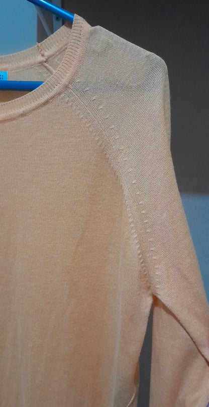 Blusa de Tricô Leve Zara Knit Amarelo Claro / Pastel - Tamanho S (P)