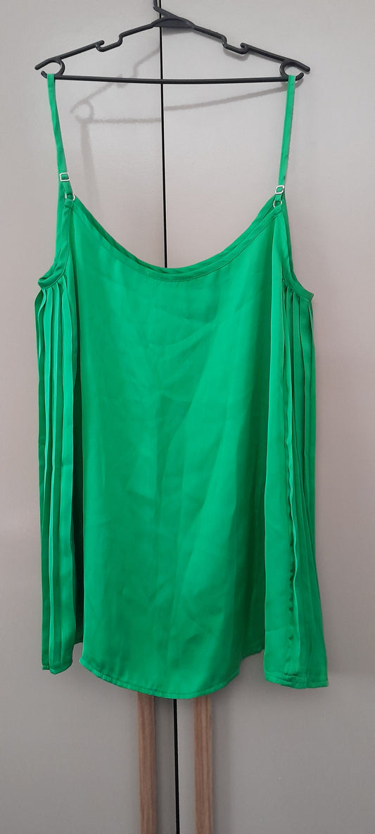 Kit 2 Blusas de Alcinha com Lateral Plissada (Verde e Rosa) P