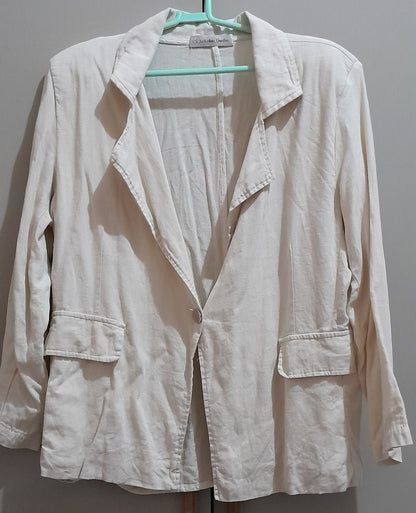Blazer de Linho Jackeline Onofre Off-White / Bege Claro G