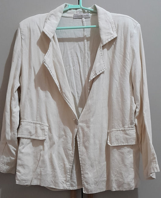 Blazer de Linho Jackeline Onofre Off-White / Bege Claro G