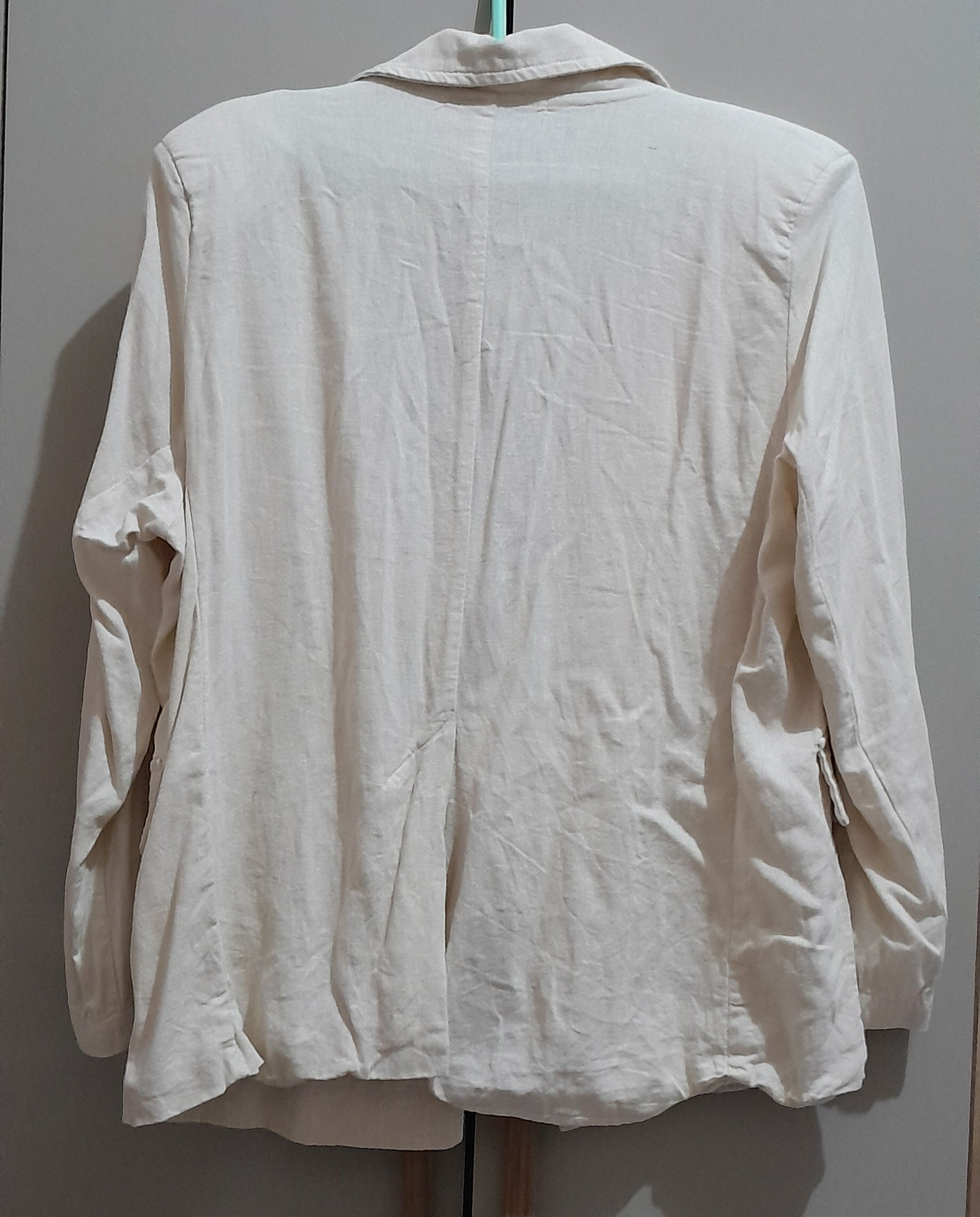 Blazer de Linho Jackeline Onofre Off-White / Bege Claro G