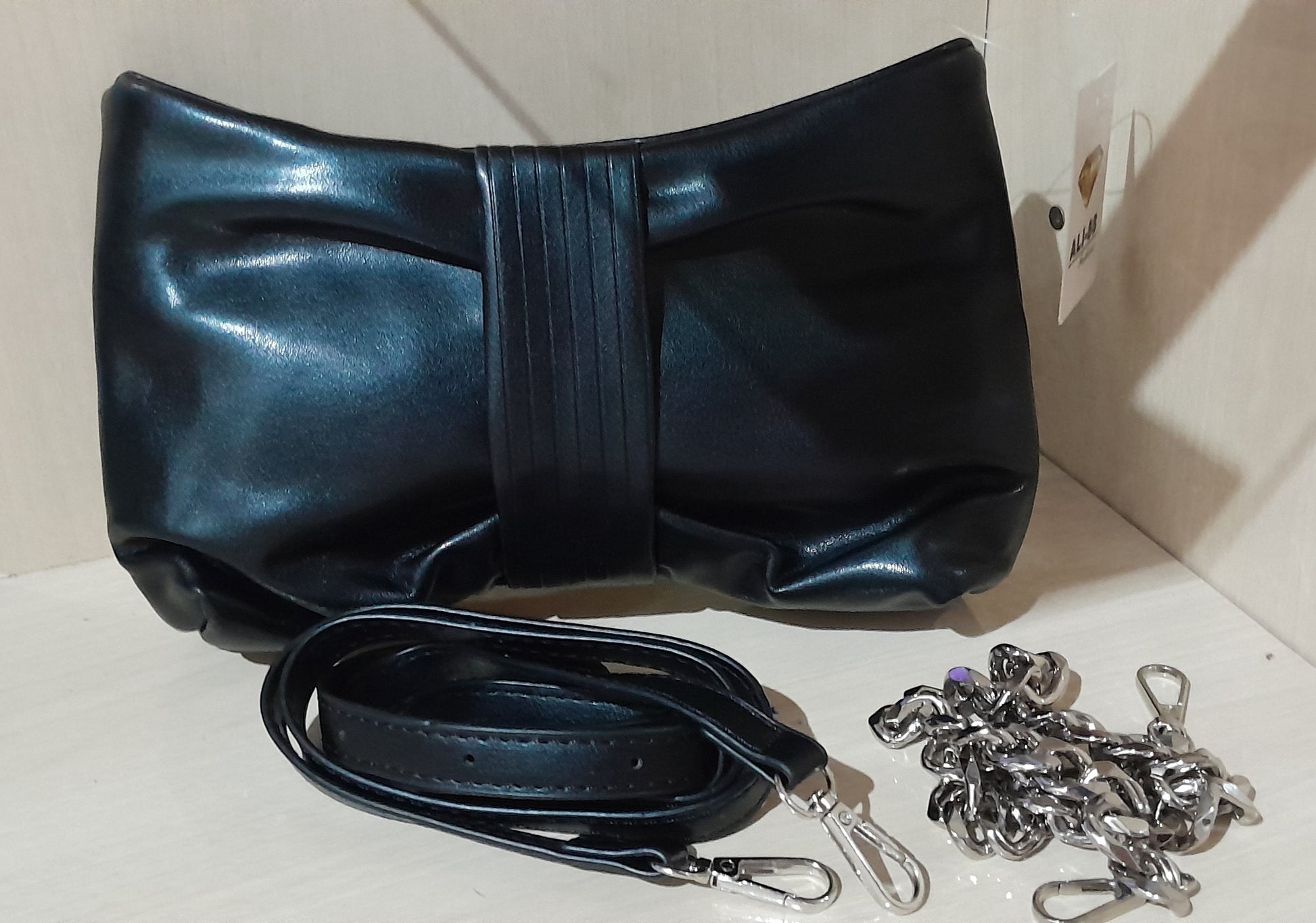Bolsa Clutch Feminina Preta Com Duas Alças Removíveis