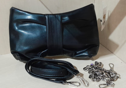 Bolsa Clutch Feminina Preta Com Duas Alças Removíveis