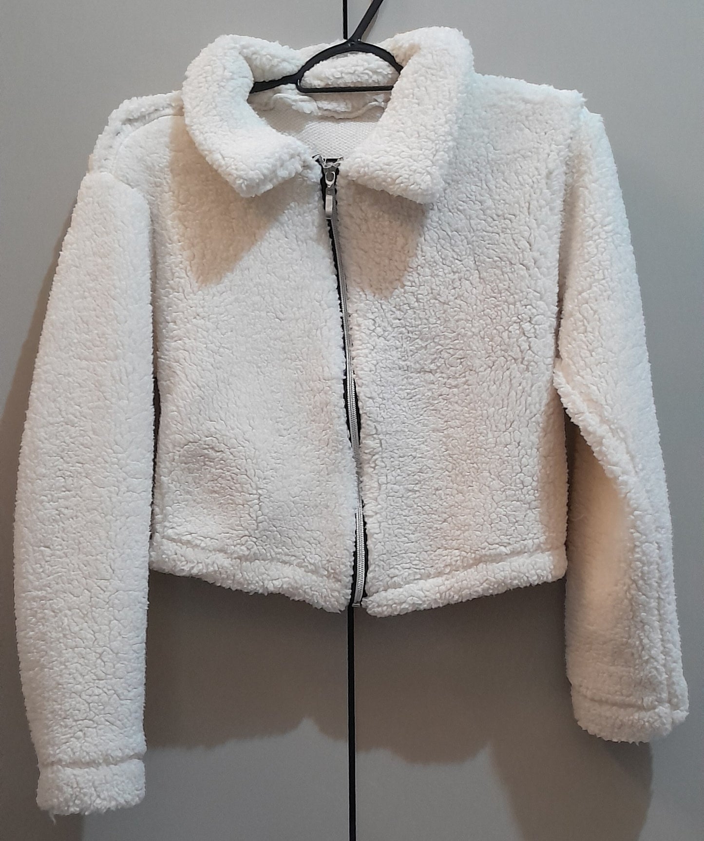 Casaco Teddy Cropped Feminino Pelinho De Zíper Com Gola M