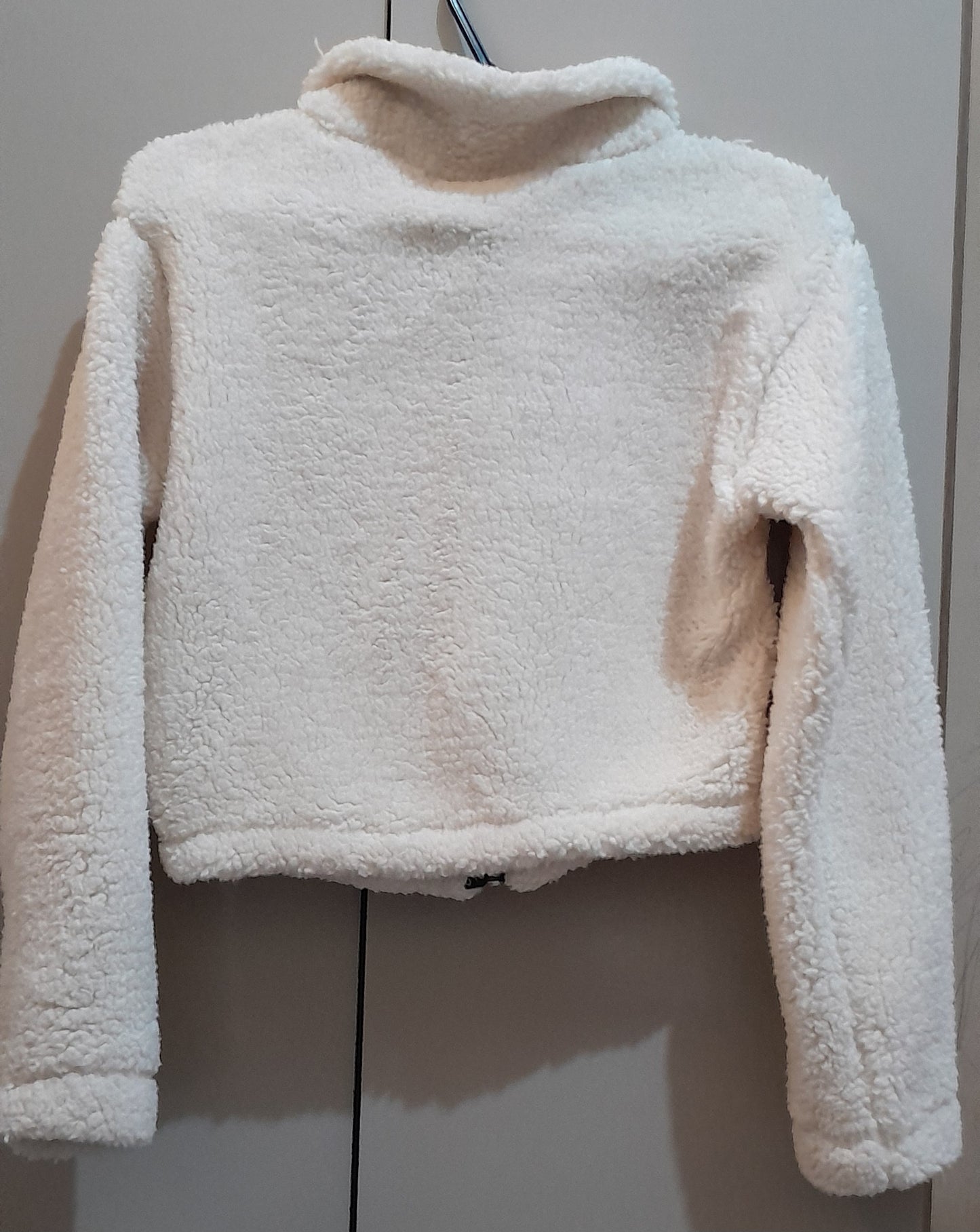 Casaco Teddy Cropped Feminino Pelinho De Zíper Com Gola M