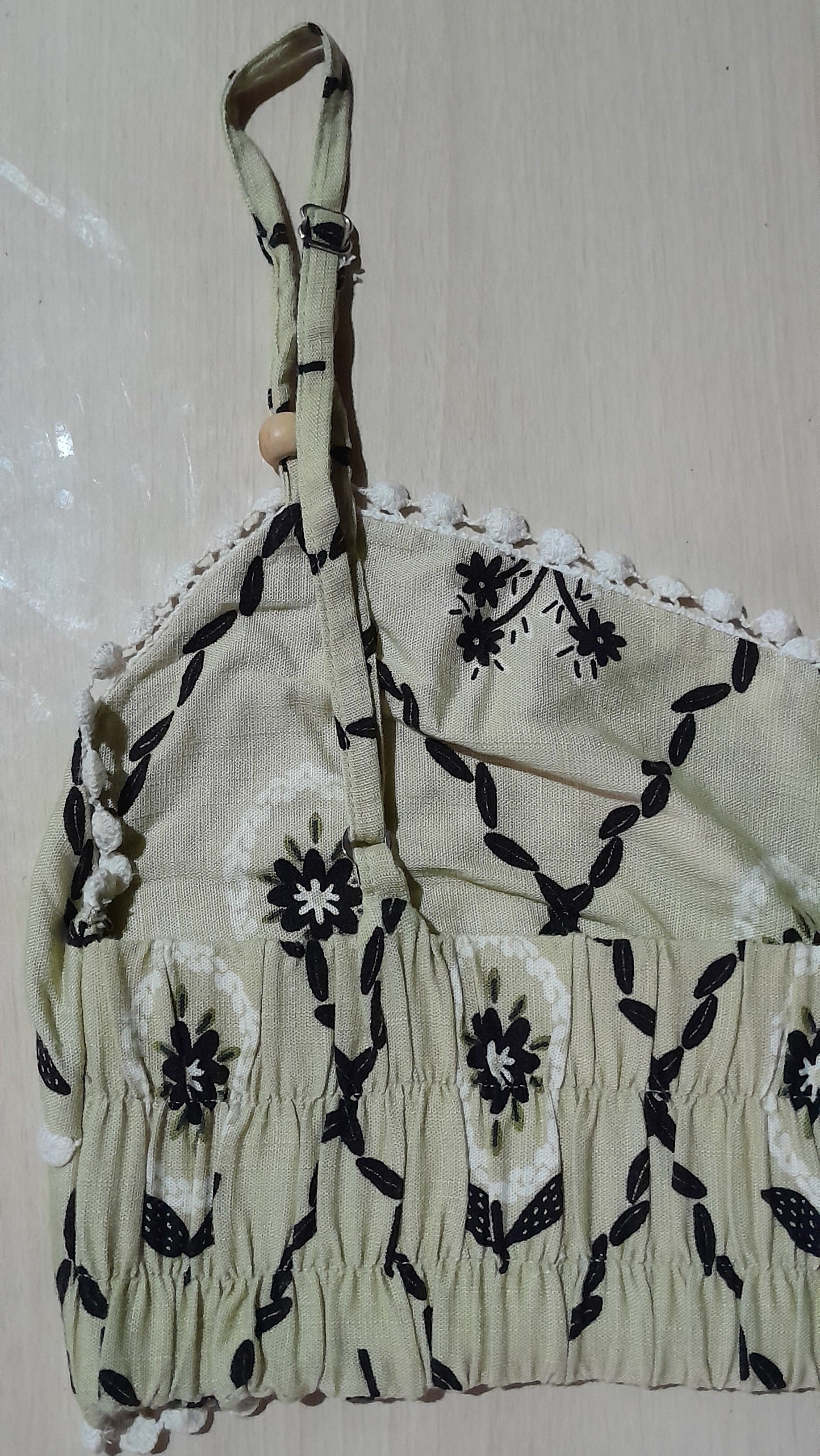 Cropped Feminino BLUESTEEL com Estampa Floral e Detalhes em Pompons M
