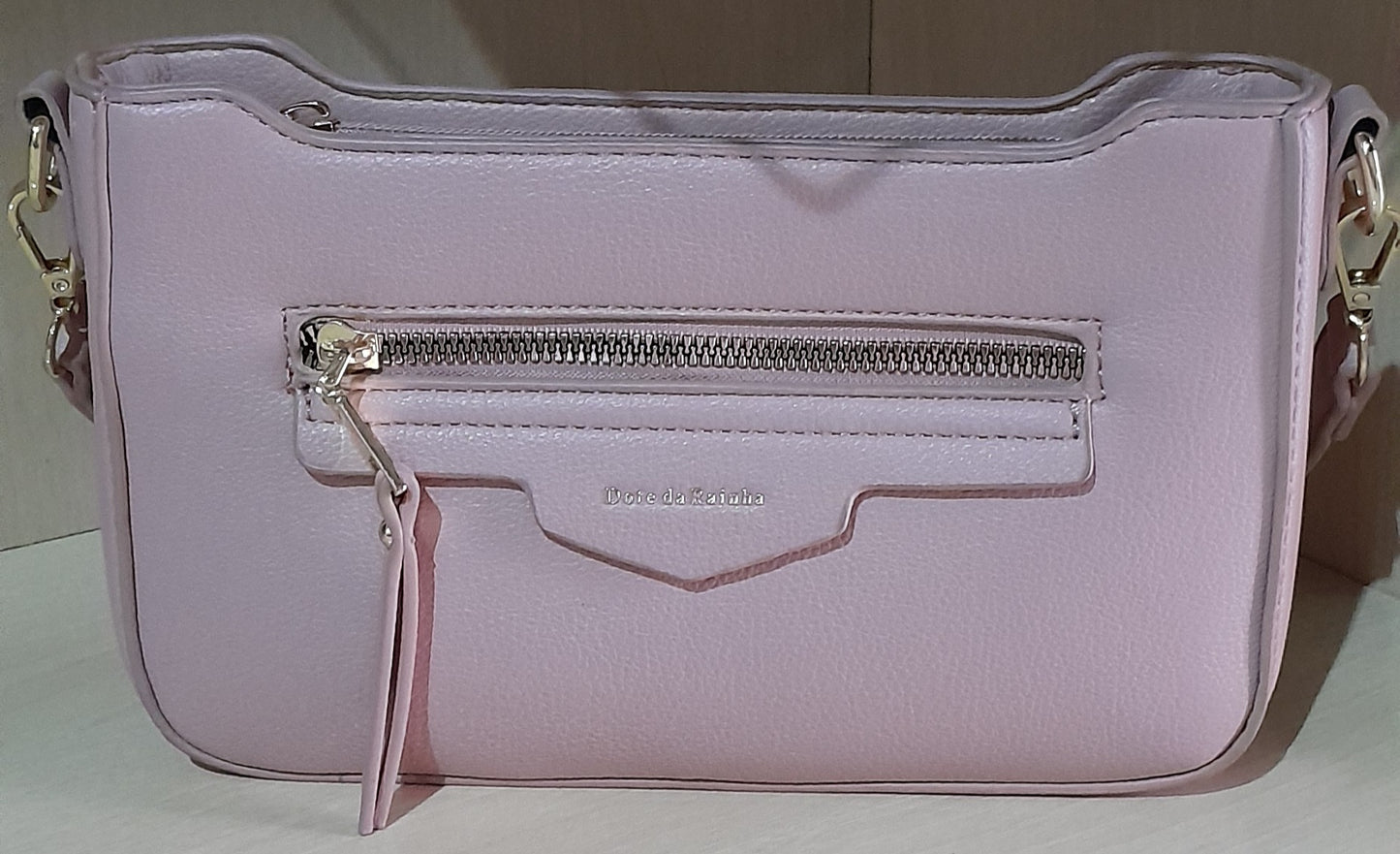 Bolsa de Ombro e Transversal Feminina Dote da Rainha – Rosa Claro com duas Alças