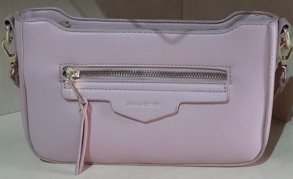 Bolsa de Ombro e Transversal Feminina Dote da Rainha – Rosa Claro com duas Alças