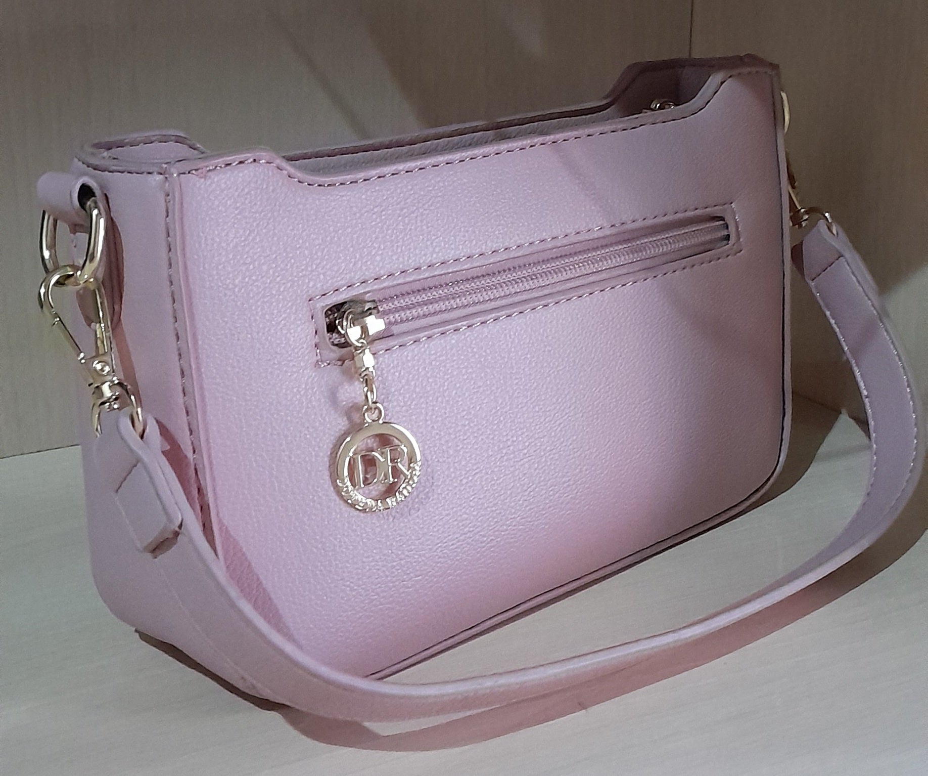 Bolsa de Ombro e Transversal Feminina Dote da Rainha – Rosa Claro com duas Alças