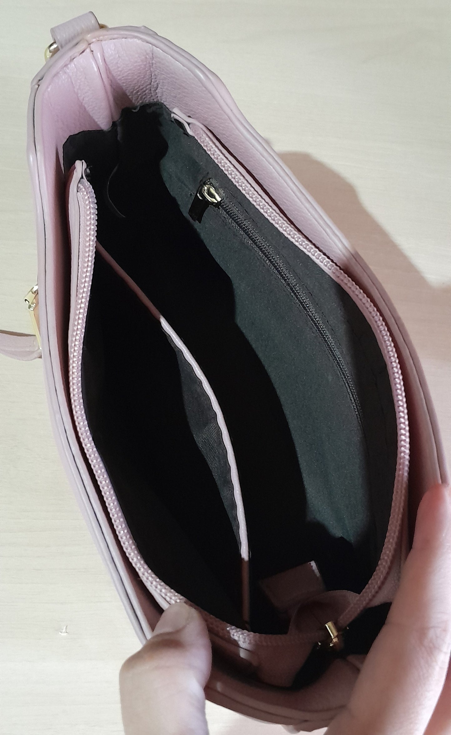 Bolsa de Ombro e Transversal Feminina Dote da Rainha – Rosa Claro com duas Alças