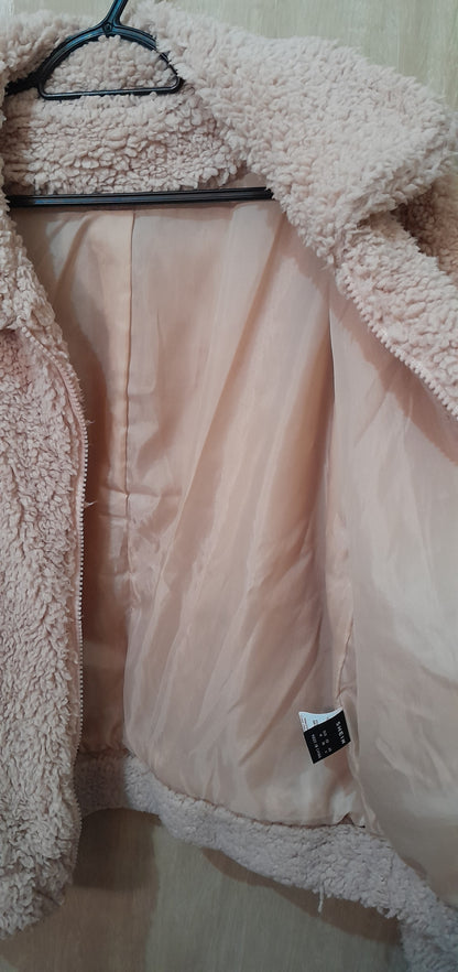 Jaqueta Teddy Cropped Rosa Clara - Tam. M (Seminova SHEIN)