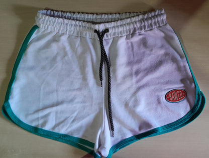 Shorts Moletom Baw Clothing Branco e Verde - Tamanho P/M