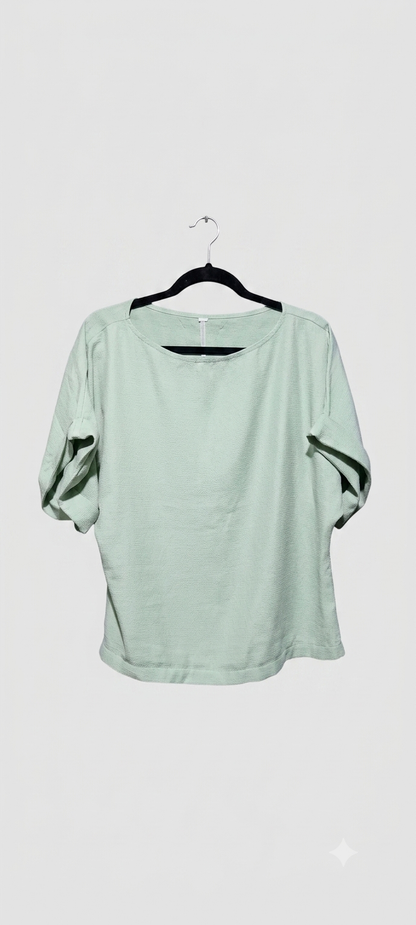 Blusa verde oliva elegante - Viscose com Linho - Tam 42