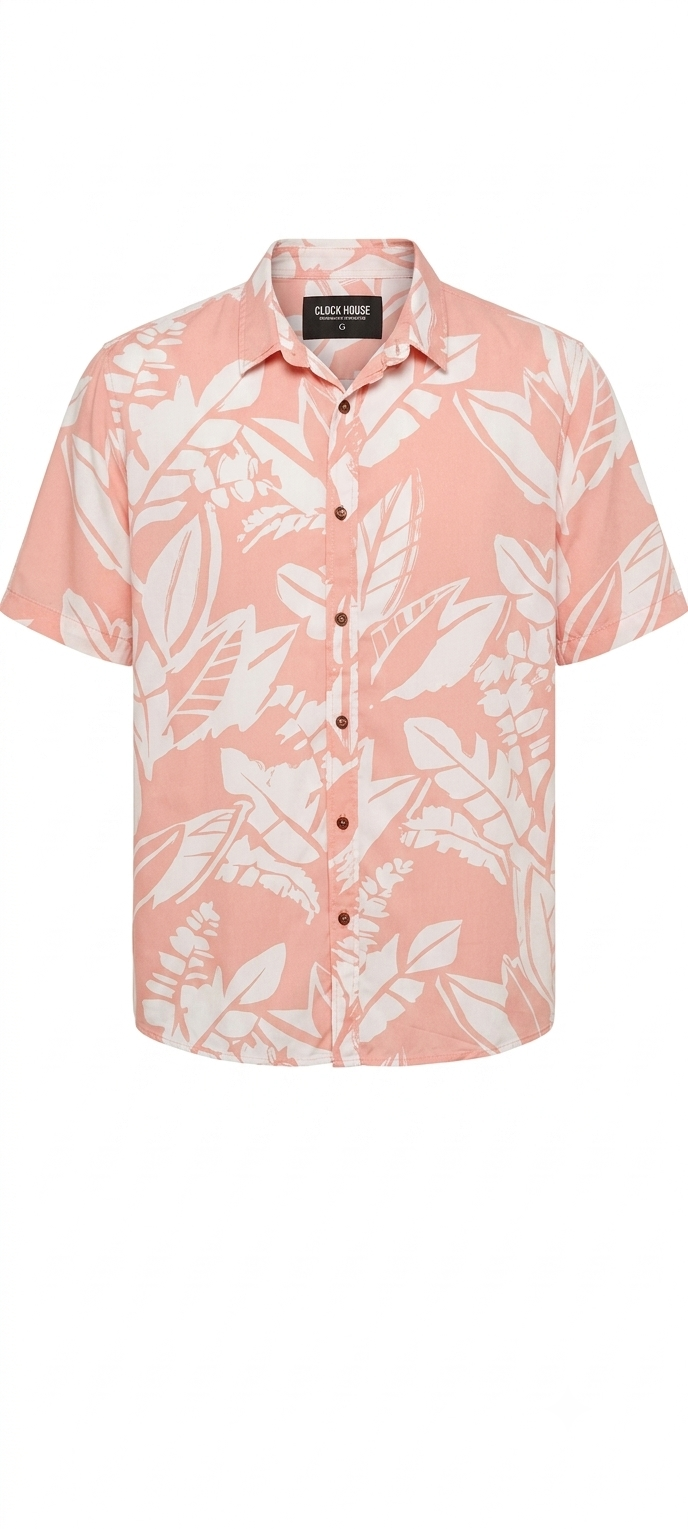Camisa Estampada em Viscose – Tom Rosa Bebê – Tam G