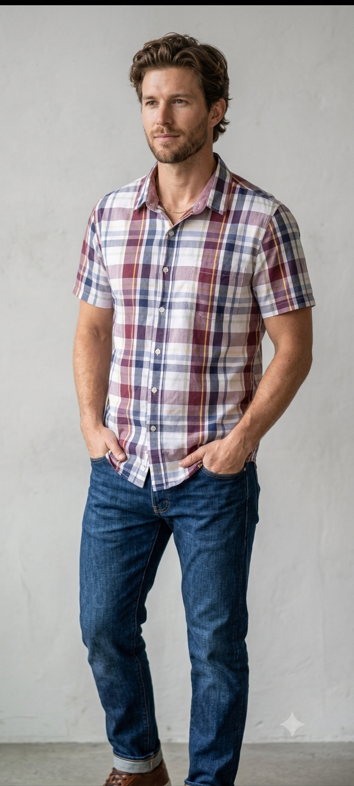 Camisa Xadrez Clássica – Casual e Confortável – Tamanho M
