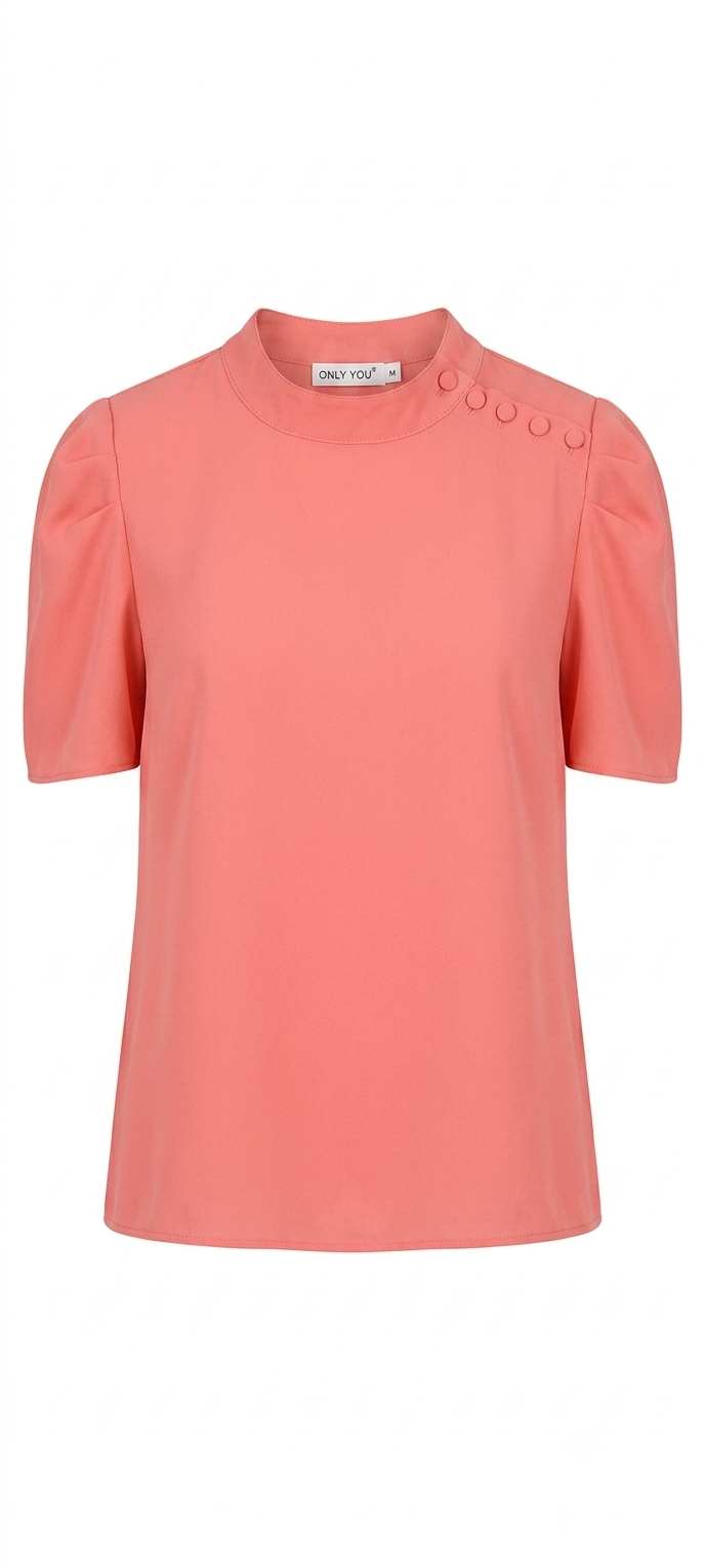 Camisa Salmão Elegante - Detalhe de Botões - Tam. G