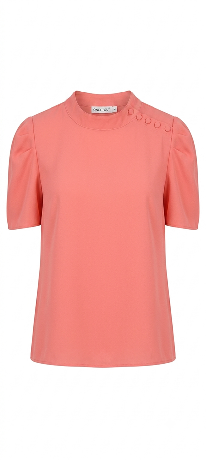 Camisa Salmão Elegante - Detalhe de Botões - Tam. G