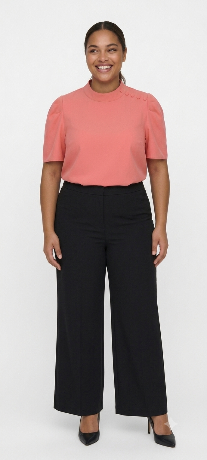 Camisa Salmão Elegante - Detalhe de Botões - Tam. G