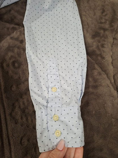 Camisa casual AD LIFE STYLE, azul bebê com estampa poá, tamanho 2, lindíssima!!!