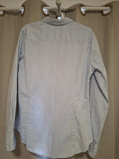 Camisa casual AD LIFE STYLE, azul bebê com estampa poá, tamanho 2, lindíssima!!!
