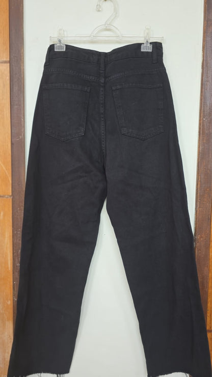 Calça Jeans Preta Wide Leg / Reta Pool Jeans Riachuelo