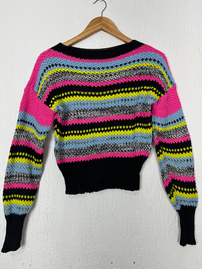 Blusa crochê colorida