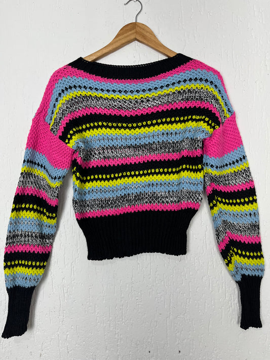 Blusa crochê colorida