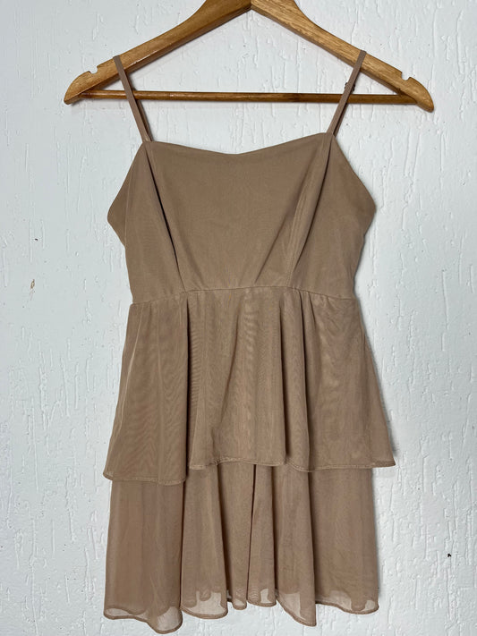 Blusa Romântica de Tule Nude