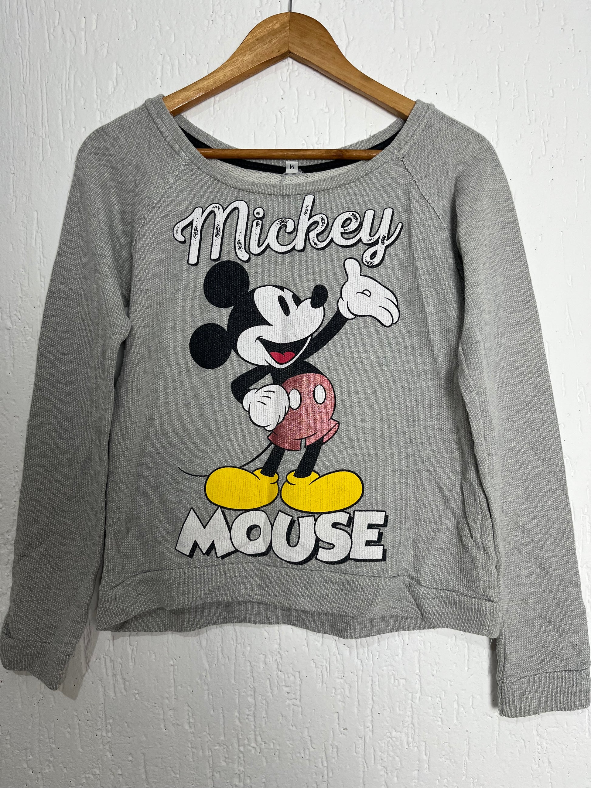 Blusa Manga Longa Mickey Mouse - Cinza Mescla