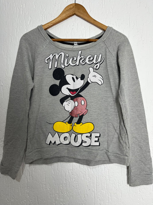 Blusa Manga Longa Mickey Mouse - Cinza Mescla