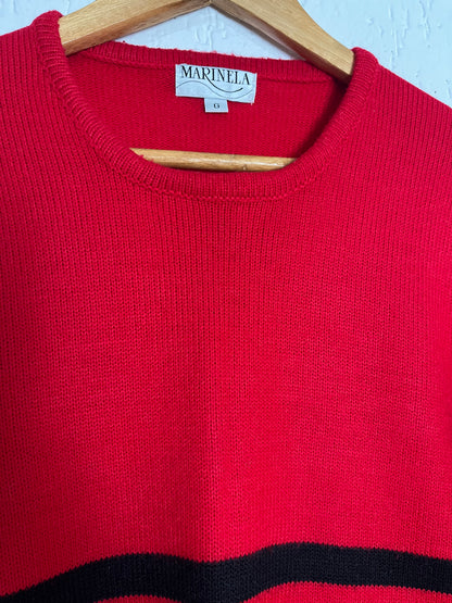 Suéter em tricot listrado
