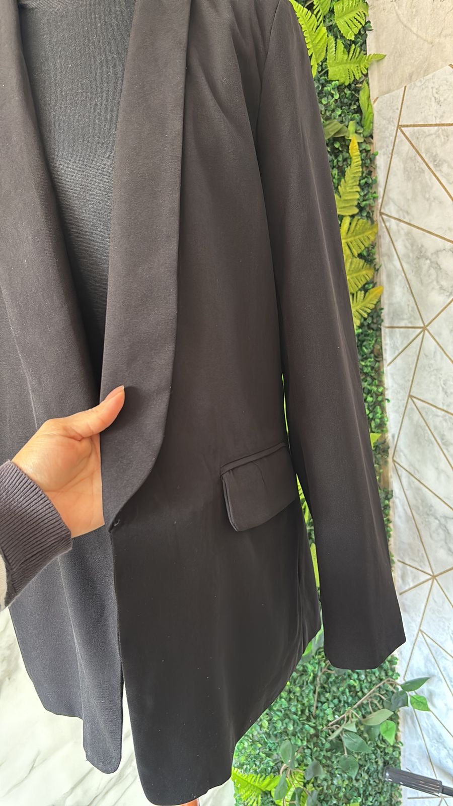 Blazer preto forrado shein