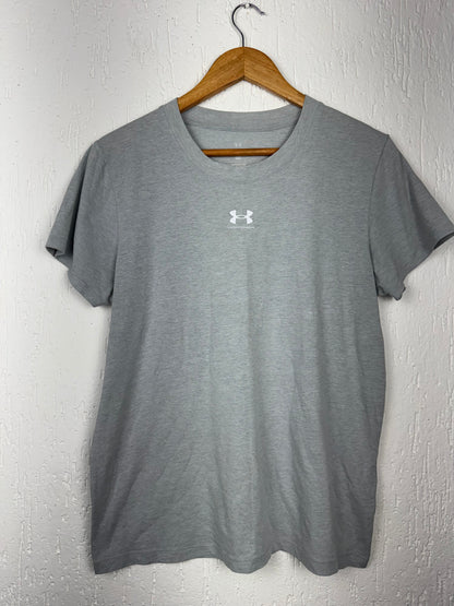 Camiseta Under Armour Cinza Mescla Logo Centralizado