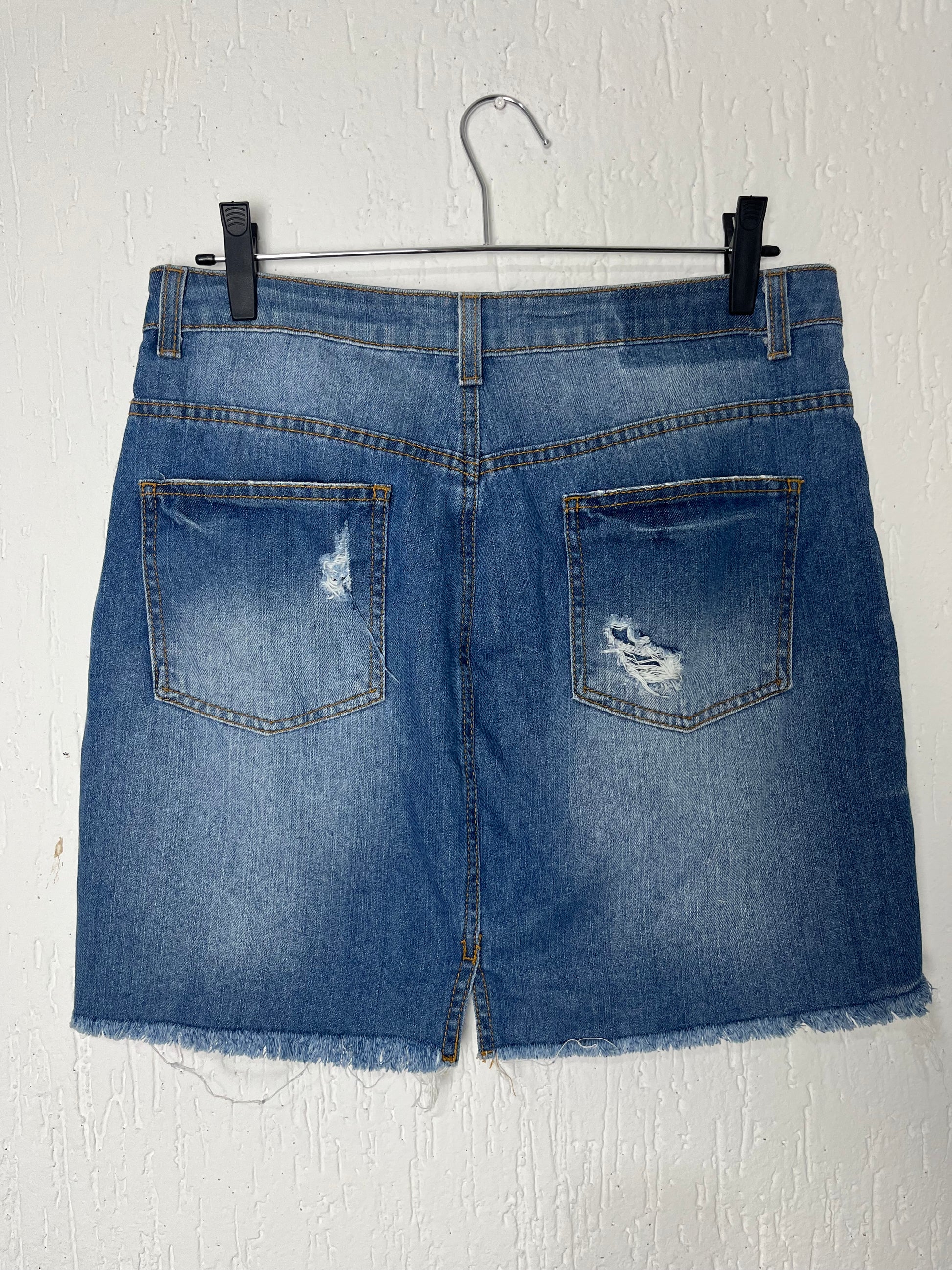 Saia Jeans Pool Destroyed Lavagem Média